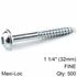 KREG Zinc Pocket Hole Screws 32mm 1.25' #7 Fine Thread Mx Loc 500ct